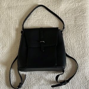 Black backpack with shoulder strap option